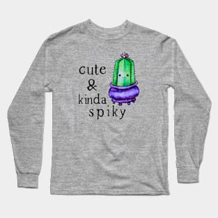 Cute And Kinda Spiky Cactus Doodle Long Sleeve T-Shirt